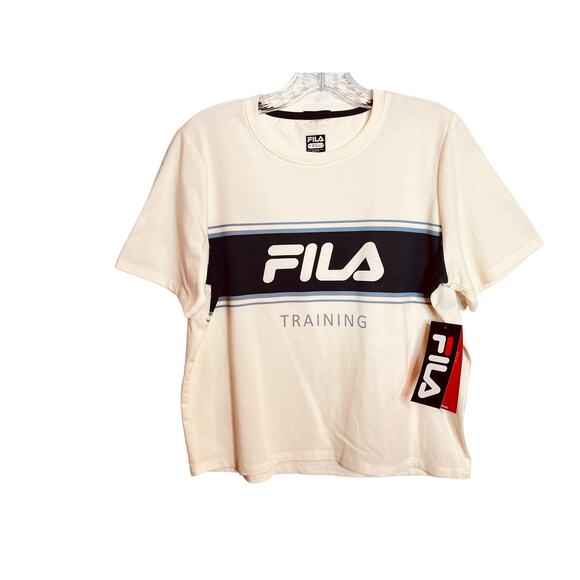FILA TRAINING Women's T-Shirt Athleisure Cream Small - Picture 1 of 6
